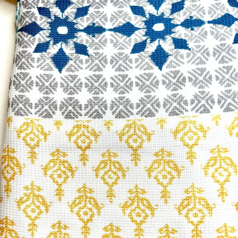 Global Microprint Fabric Shower Curtain Rows of Textile Patterns